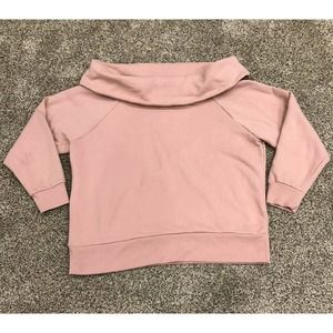 Victoria Sport L Pink Sweatshirt Wide Neck Cowl O1